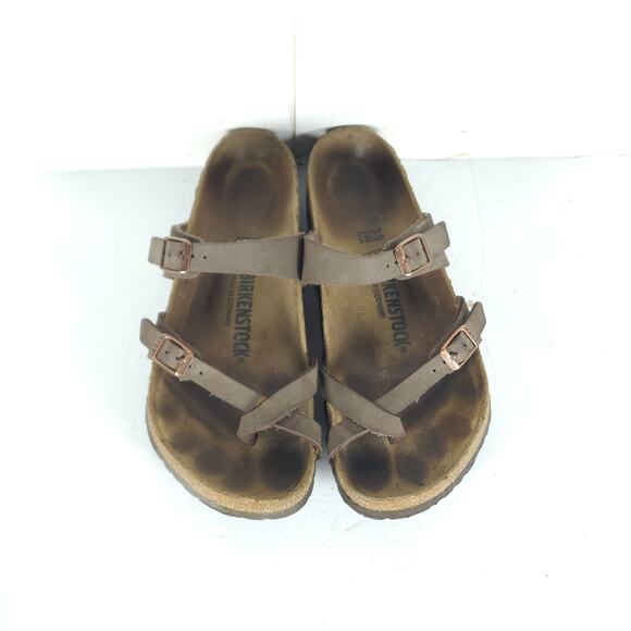 Birkenstock Women's Mayari US8 EU39 Birkibuc Mocha Brown Strappy Slide sandals - Picture 4 of 16